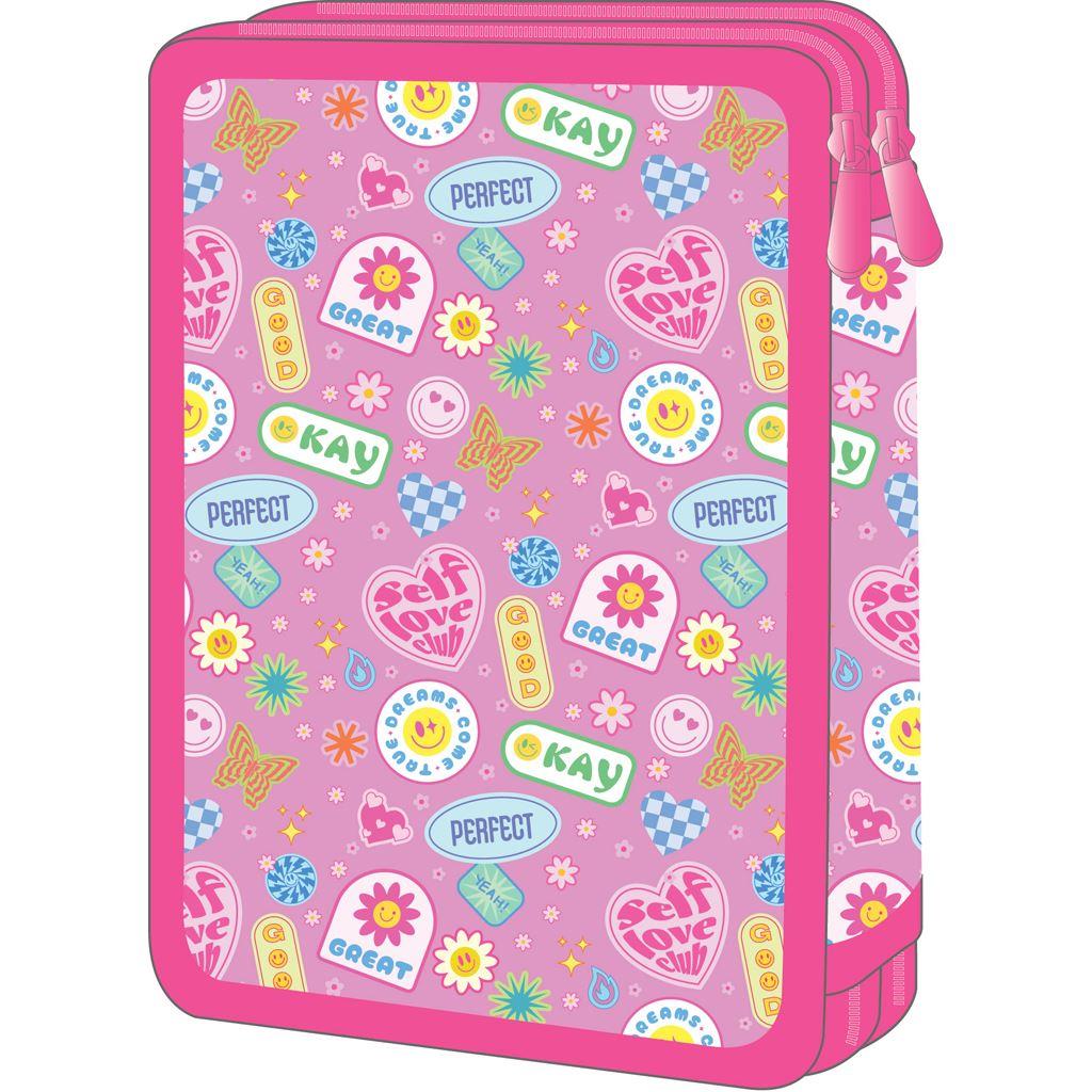 Must Pencil Case Perfect Day 2 Zip Full - Σχολική Κασετίνα Διπλή Γεμάτη 2 Φερμουάρ