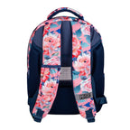 Must Backpack Eternal 3 Compartments, Pink With Flowers - Σχολική Τσάντα Πλάτης Ροζ με Λουλούδια