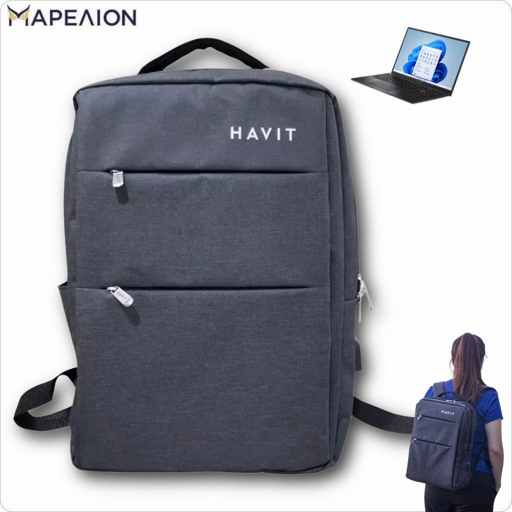 Havit Laptop Backpack Havit H0026 Abrasion Tear Resistant Usb Port 340x120x430 Mm grey ΤΣΑΝΤΑ ΓΙΑ ΥΠΟΛΟΓΙΣΤΗ