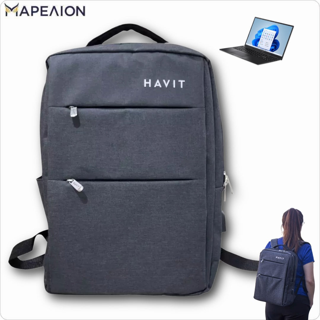 Havit Laptop Backpack Havit H0026 Abrasion Tear Resistant Usb Port 340x120x430 Mm grey ΤΣΑΝΤΑ ΓΙΑ ΥΠΟΛΟΓΙΣΤΗ