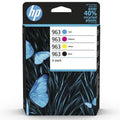 HP 963 multipack ink cartridge packaging with butterflies on a white background