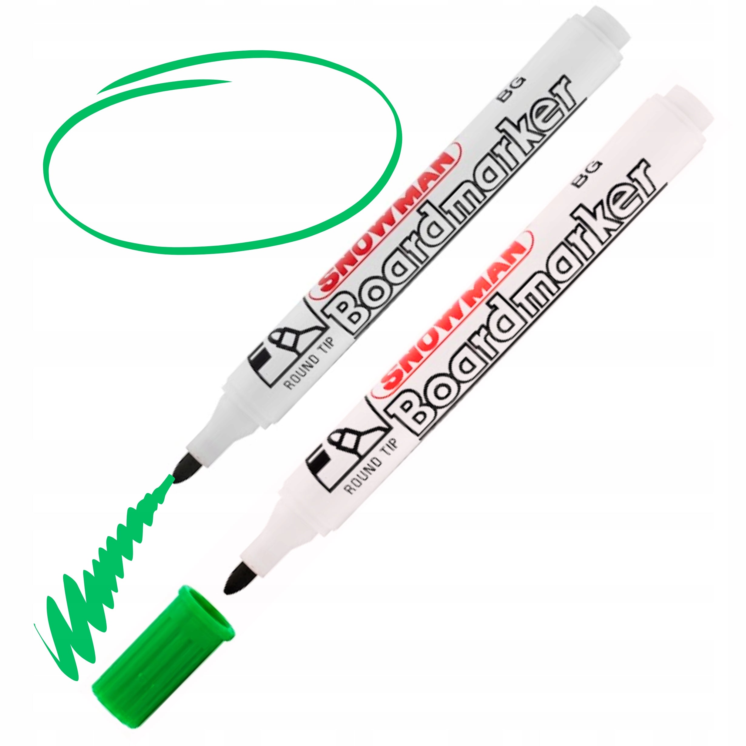 SNOWMAN Whiteboard Marker Bullet tip 1-3mm , Μαρκαδόρος Ασπροπίνακα ΣΤΡΟΓΓΥΛΗ ΜΥΤΗ