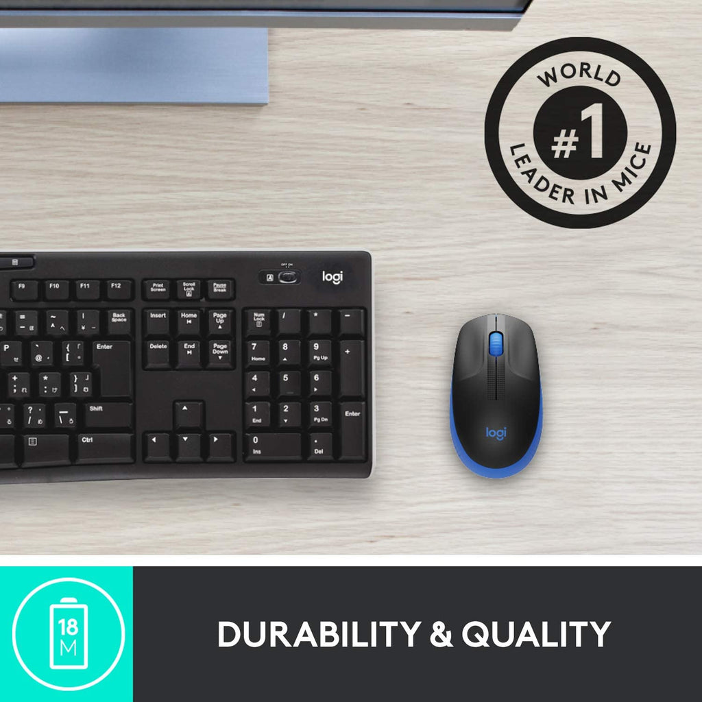 Logitech Mouse Wireless M190 Blue Black (910-005907) - Ασύρματο ποντίκι