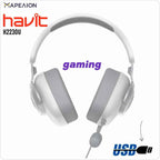 Havit Usb 7.1 Wired Gaming Headset 3D Surround Sound H2230U Gray/White ΑΚΟΥΣΤΙΚΑ ΜΕ ΣΥΡΜΑ ΓΙΑ ΚΟΝΣΟΛΕΣ ΚΑΙ ΠΑΙΧΝΙΔΙΑ