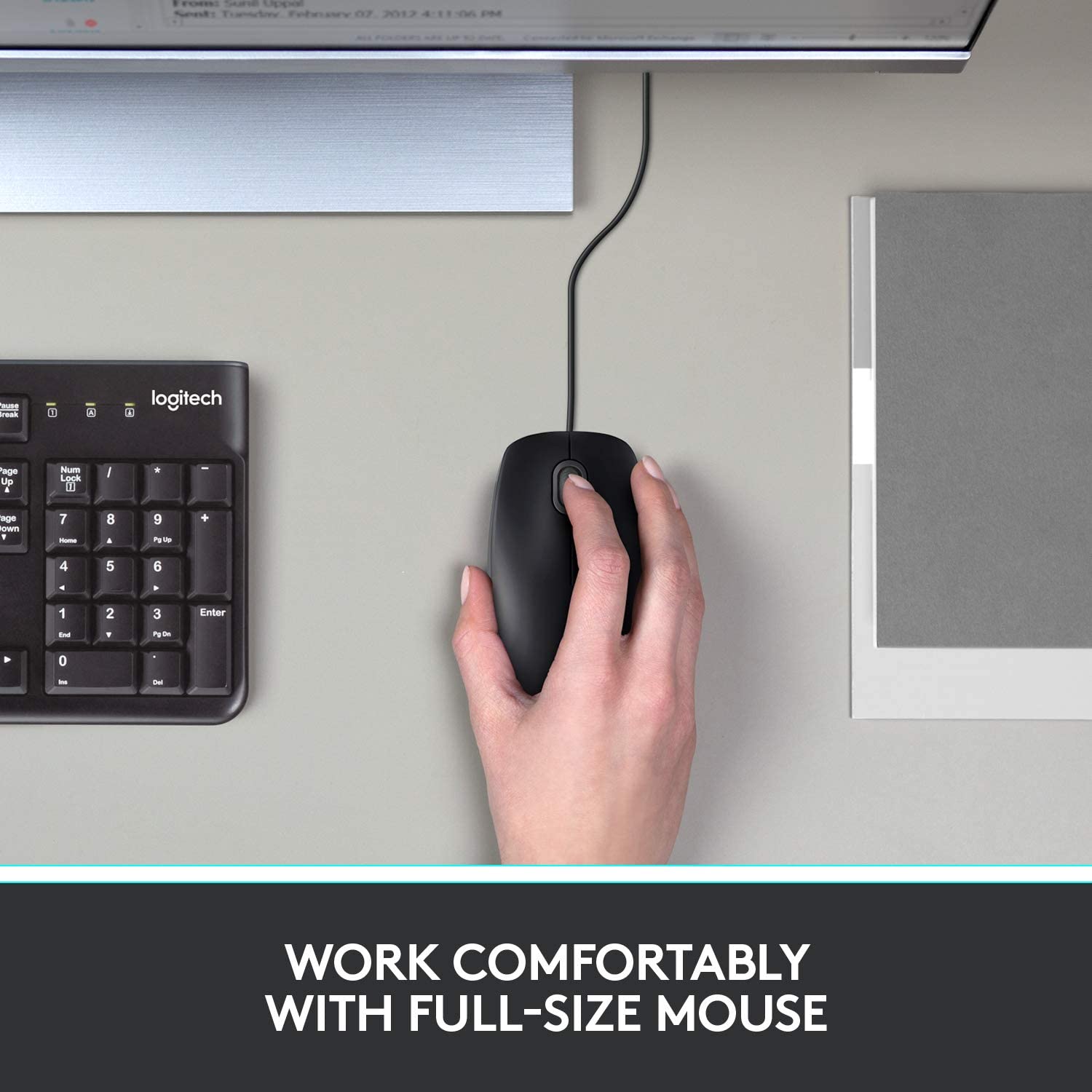 Logitech Mouse B110 Silent Black (910-005508) - Ενσύρματο ποντίκι σιωπηλό