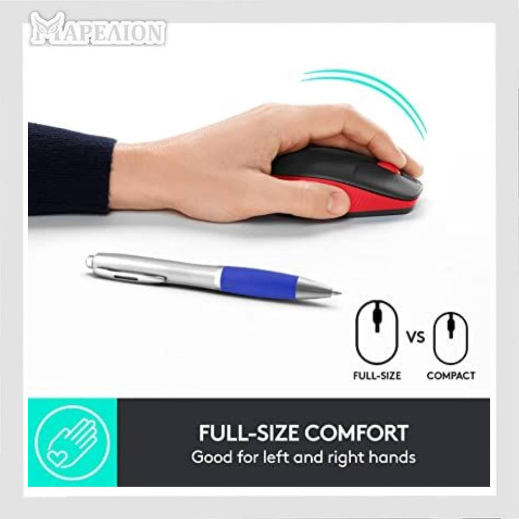 Logitech Wireless Mouse M190 Red Black (910-005908) - Ασύρματο ποντίκι