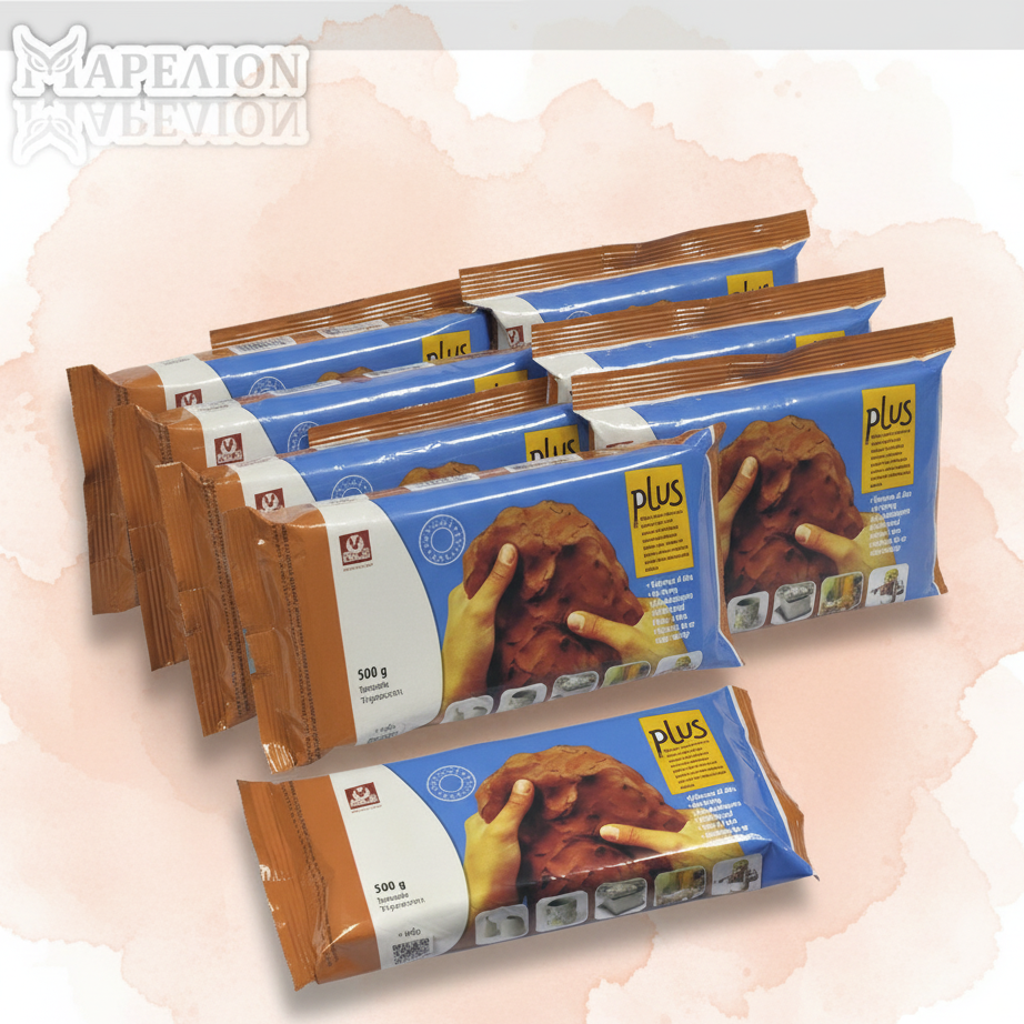 Multiple packages of Mapeion Plus dog food on a light pink background