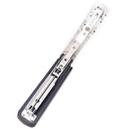 Metallic stapler on a white background