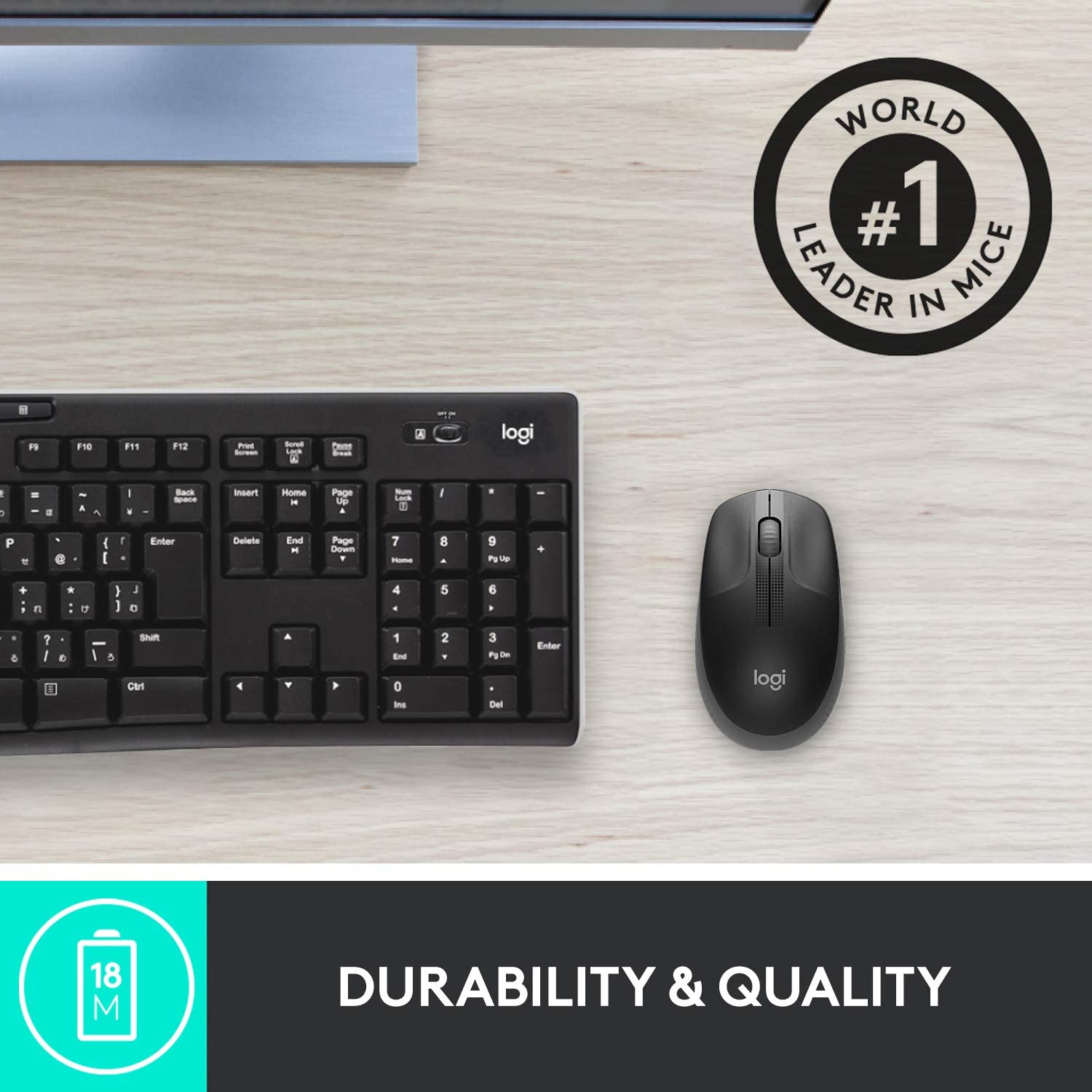 Logitech Wireless Mouse M190 Grey Black (910-005906) - Ασύρματο ποντίκι