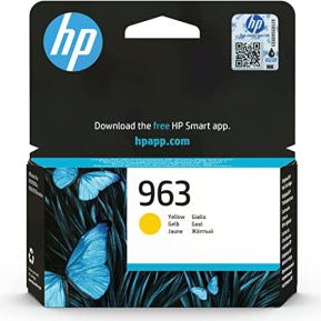 HP 953 magenta ink cartridge packaging with butterfly design on a white background