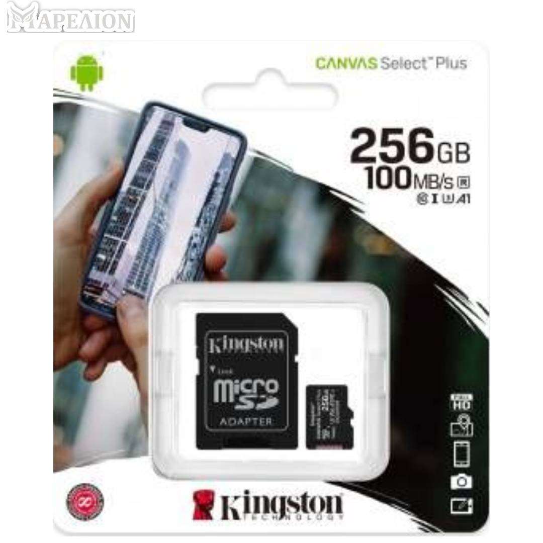 Kingston Canvas Select Plus MicroSD 256GB + Adapter - Κάρτα Μνήμης MicroSDXC