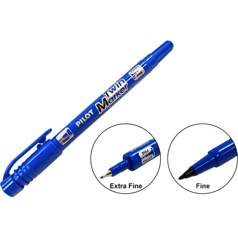 Pilot Twin Marker Fine & Extra Fine 0.5mm / 2.0mm - Assorted Colors - Μαρκαδόρος Διπλής Μύτης 3 Χρώματα