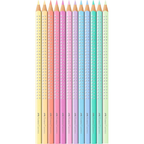 Faber-Castell Sparkle Pastel Colored Pencils 12Pcs - Μολύβια Ποικιλία Χρωμάτων 12 Τεμάχια σε μεταλλική κασετίνα
