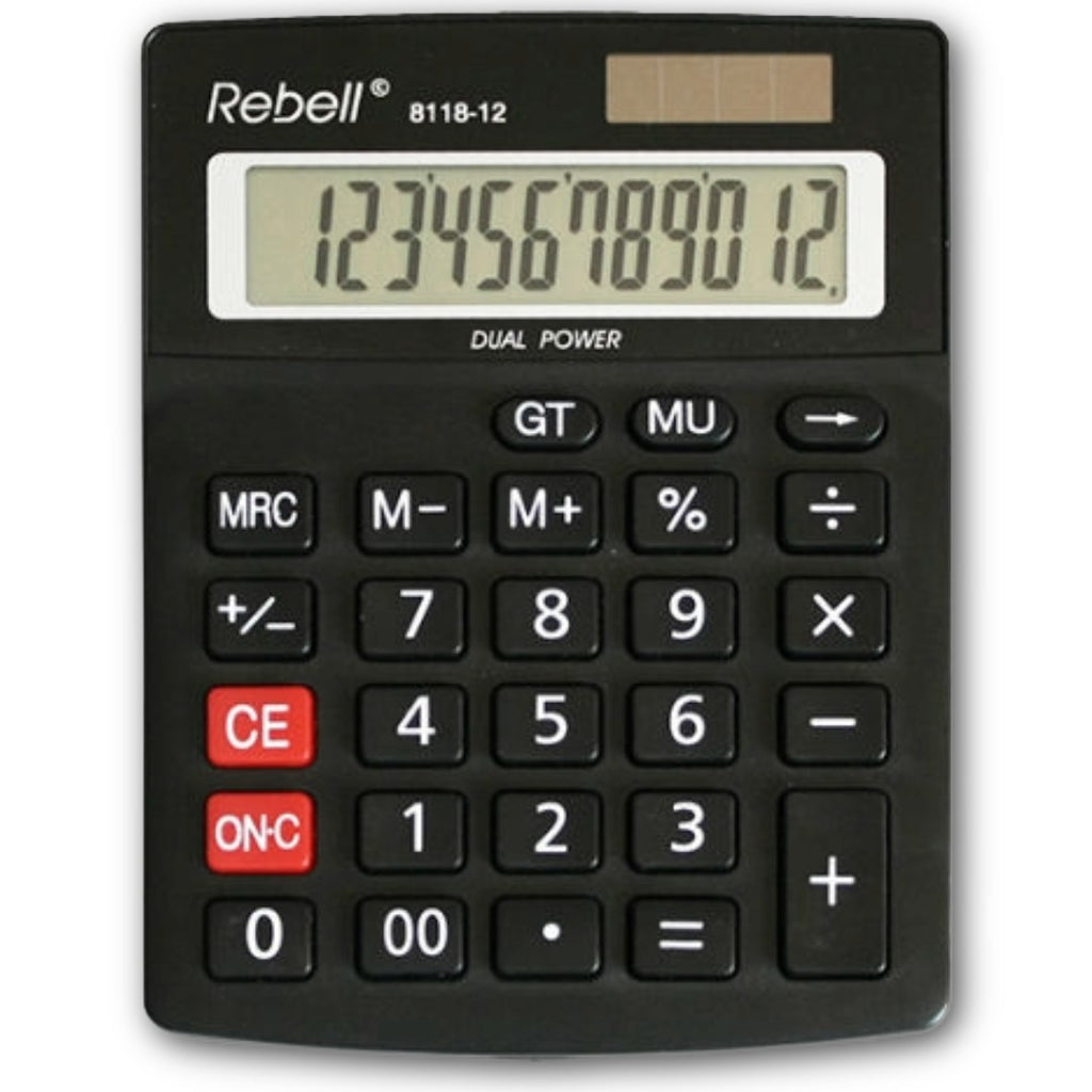 Αριθμομηχανή REBELL 8118-12, 12 Ψηφίων 137Χ104Χ23 DUAL OFFICE CALCULATOR