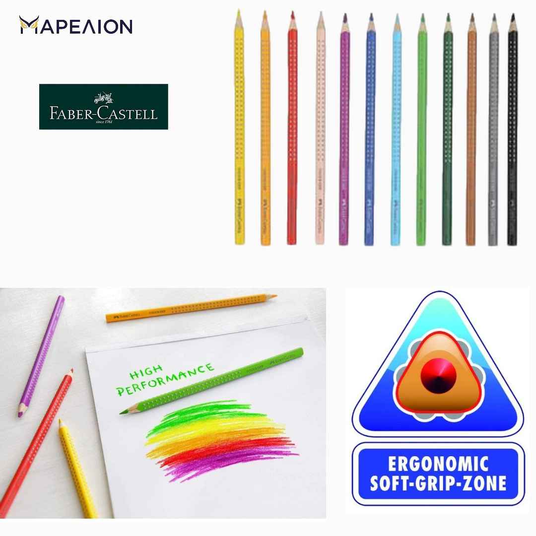 Faber-Castell Colour Grip Pencil 12Pcs - Χρωματιστά Μολύβια