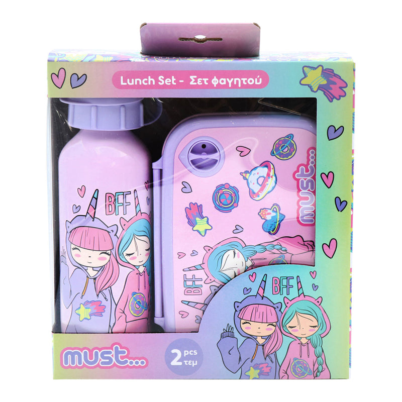 Σετ Φαγητού Παγούρι Τάπερ BFF - Φαγητοδοχείο Lunch Box and Canteen Set Best Friends BFF