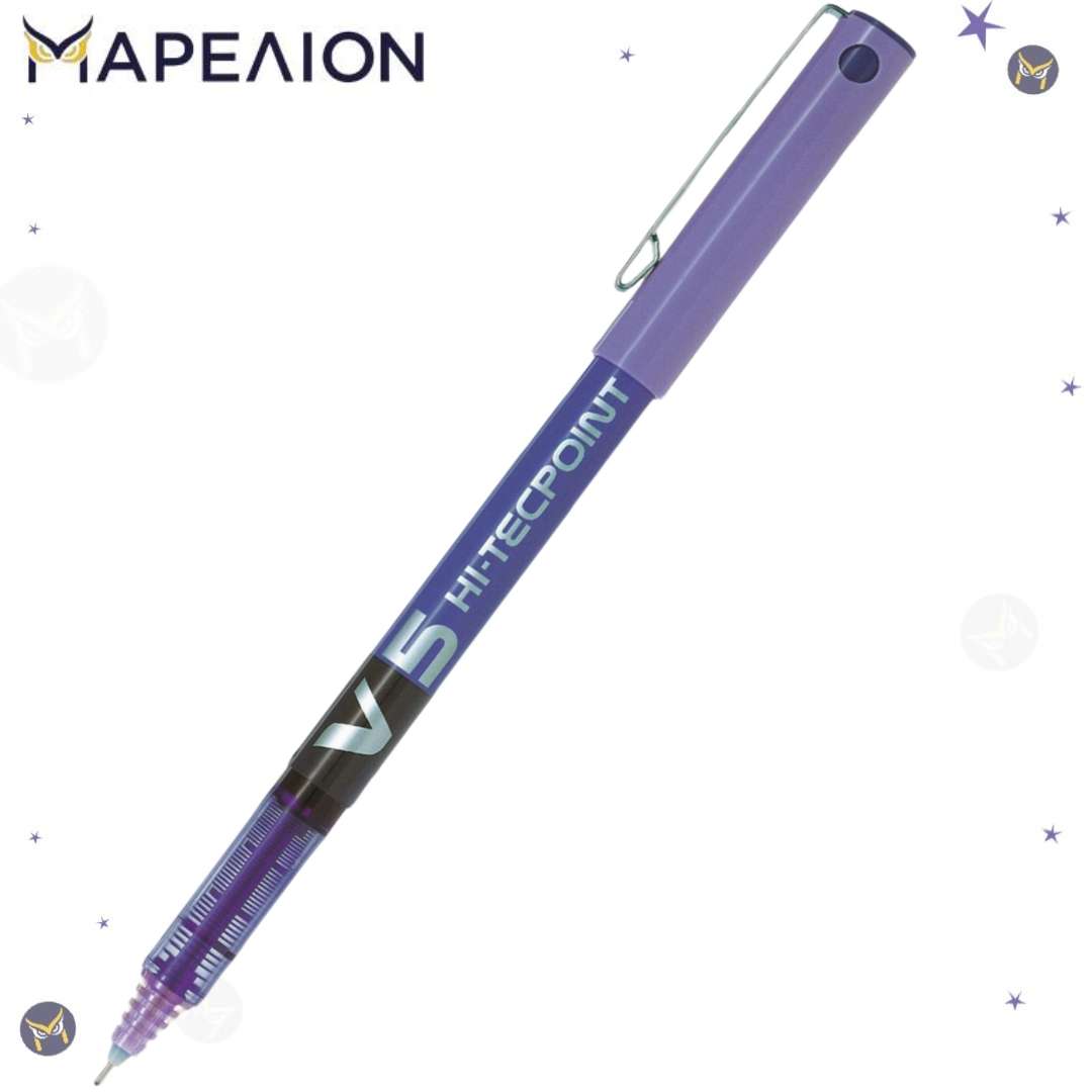 Pilot V5 Hi-Tecpoint Rollerball Pen 0.5mm Assorted Colors - Στυλό Rollerball 7 Χρώματα