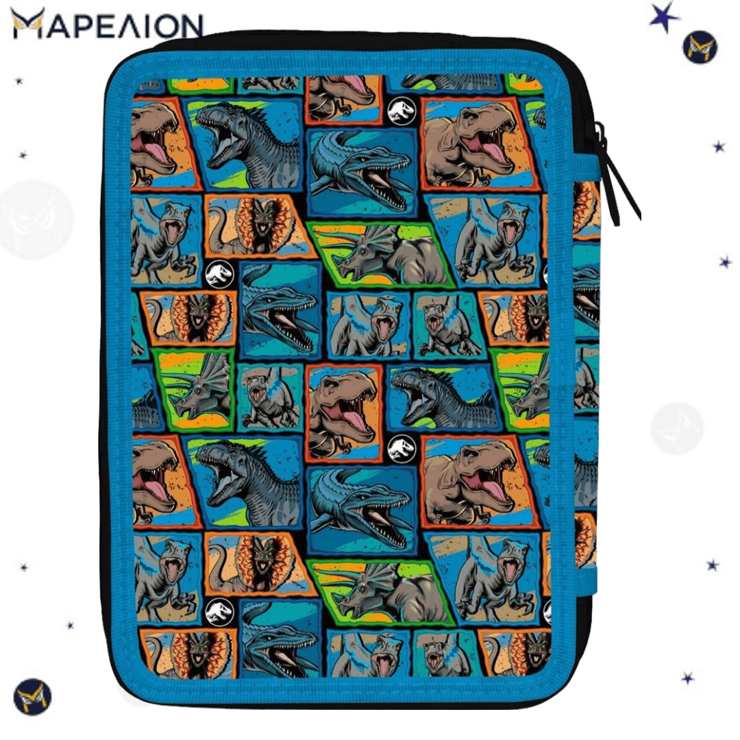 ΚΑΣΕΤΙΝΑ ΓΕΜΑΤΗ TREX DINO 2 ΦΕΡΜΟΥΑΡ , Must PENCIL CASE 2 ZIP,  ΚΑΣΕΤΙΝΑ ΔΙΠΛΗ ΓΕΜΑΤΗ ΔΕΙΝΟΣΑΥΡΟΣ