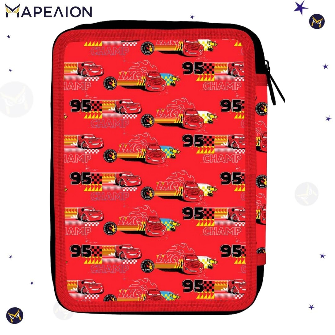 Κασετίνα Cars Γεμάτη 2 Φερμουάρ Must Pencil Case 2 Zip Αυτοκίνητα Κασετίνα Διπλή Γεμάτη