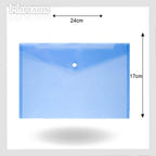 Blue envelope with dimensions labeled on a white background