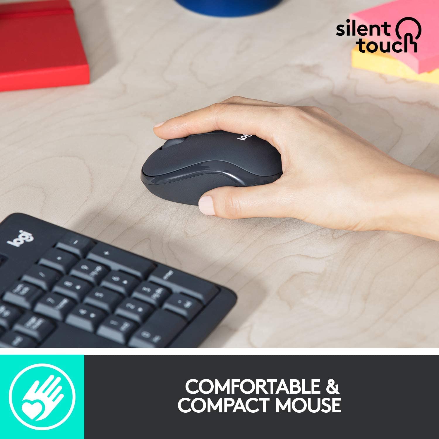 Logitech Keyboard+Mouse Set Wireless MK295 GR Silent (920-009871) - Ασύρματο Πληκτρολόγιο και Ποντίκι Σιωπηλό