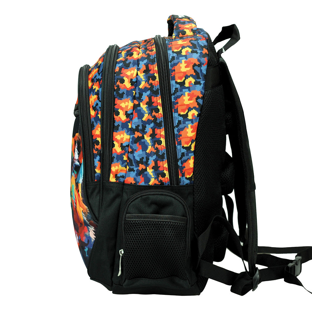 No Fear Backpack Oval Colored Wolf - Σχολική Τσάντα Πλάτης Δημοτικού 4 Θήκες