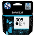 HP 305 black ink cartridge packaging with butterfly design on a black background