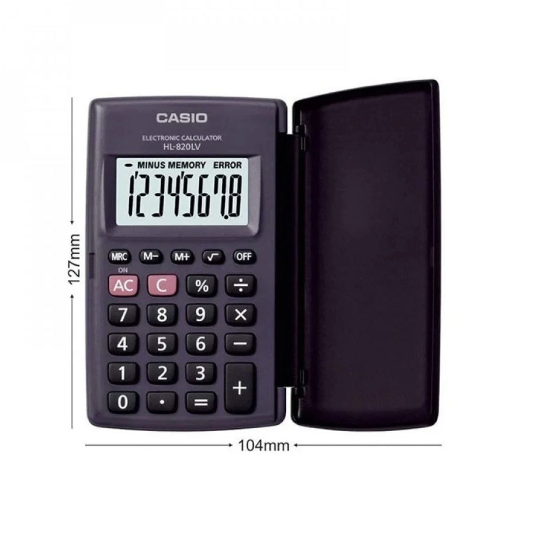 Casio HL-820LV-S BK Pocket Calculator 8 Digits - Αριθμομηχανή Κομπιουτεράκι Τσέπης 8 Ψηφίων