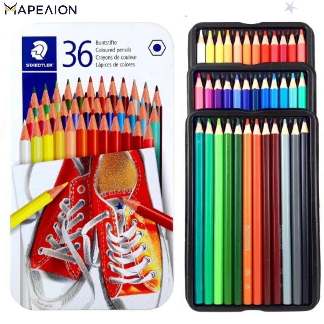 Staedtler Hexagonal Coloured Pencils 36pcs Metal Tin - Χρωματιστά Μολύβια Ζωγραφικής σε Μεταλλικό Κουτί