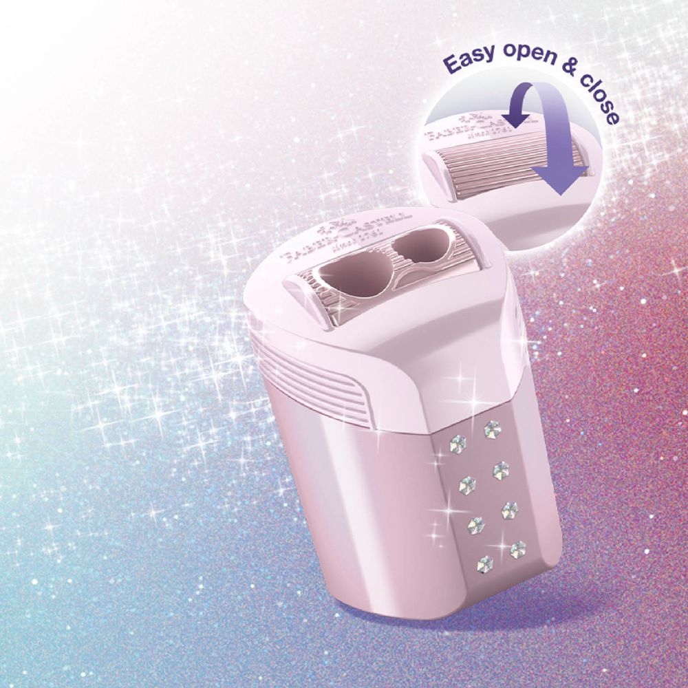 Faber-Castell Roll On Sparkle Double Pencil Sharpener 3 Colors - Ξύστρα Βαρελάκι Διπλή