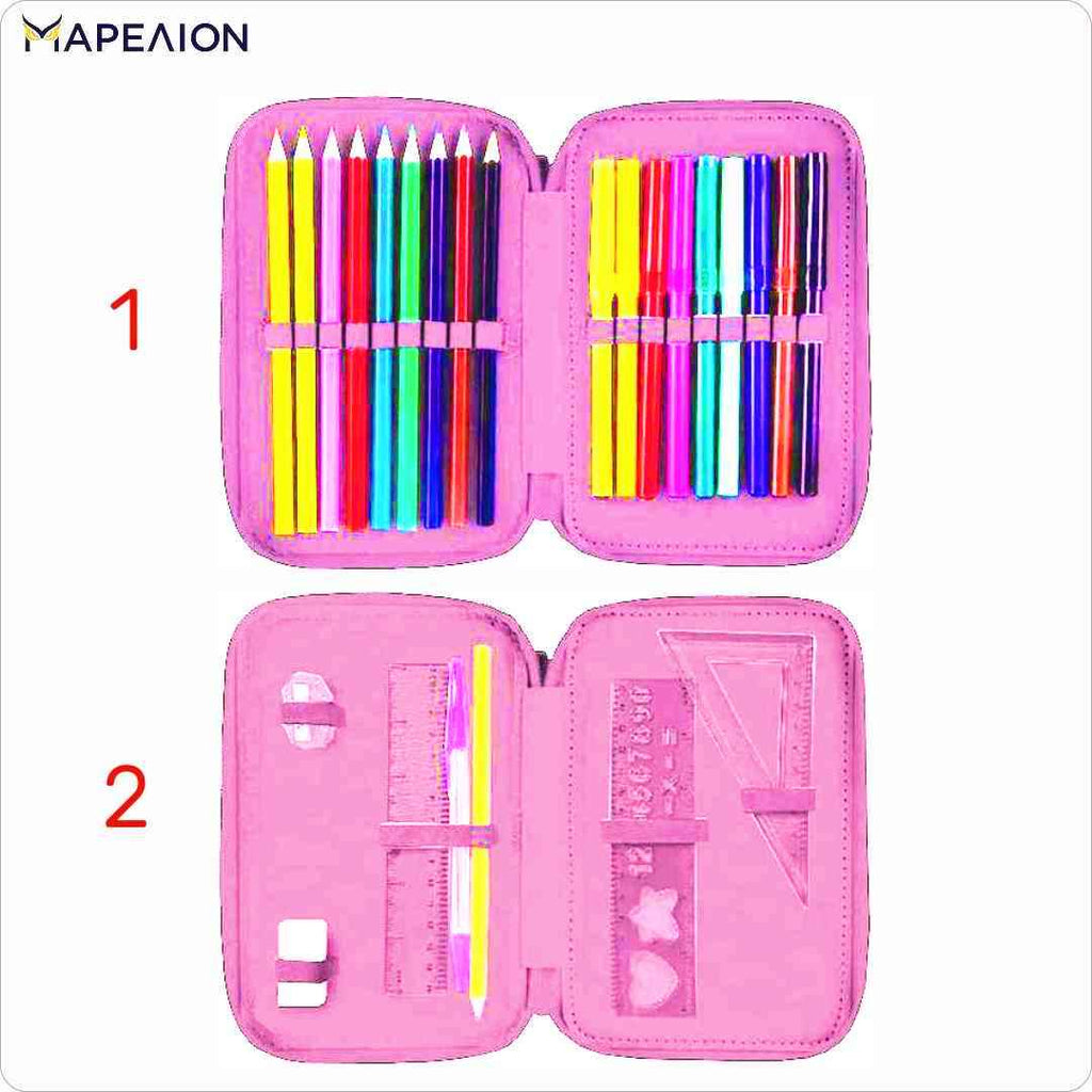 Κασετίνα Girl Power γεμάτη 2 φερμουάρ Must Pencil Case 2 Zip σχολική κασετίνα διπλή γεμάτη