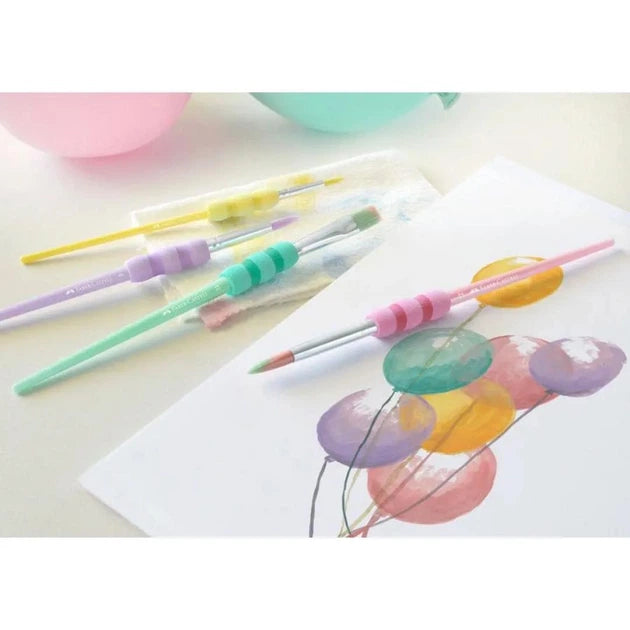Faber-Castell Soft Touch Brush Pastel Colours Set of 4 - Μαρκαδόροι Πινέλο Παστέλ Χρώματα