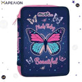 Κασετίνα για κορίτσι γεμάτη 2 φερμουάρ Must Pencil Case 2 Zip Κασετίνα Butterflies διπλή γεμάτη