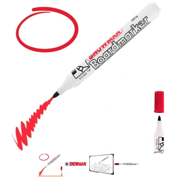 SNOWMAN Whiteboard Marker Bullet tip 1-3mm , Μαρκαδόρος Ασπροπίνακα ΣΤΡΟΓΓΥΛΗ ΜΥΤΗ