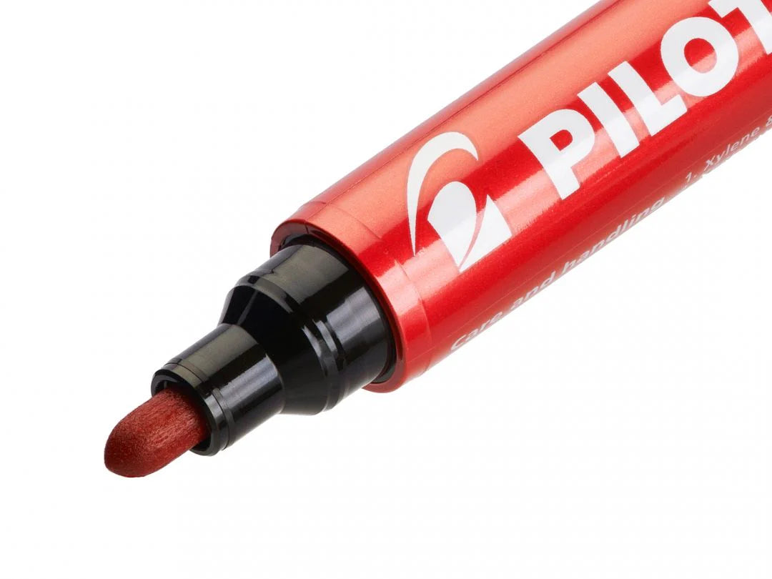 Pilot Permanent Marker Fine Bullet Tip Black | Red - Μαρκαδόρος Ανεξίτηλος Λεπτός
