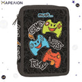 Κασετίνα Let's Play Γεμάτη 2 Φερμουάρ Must Pencil Case 2 Zip Gamer Κασετίνα Διπλή Γεμάτη