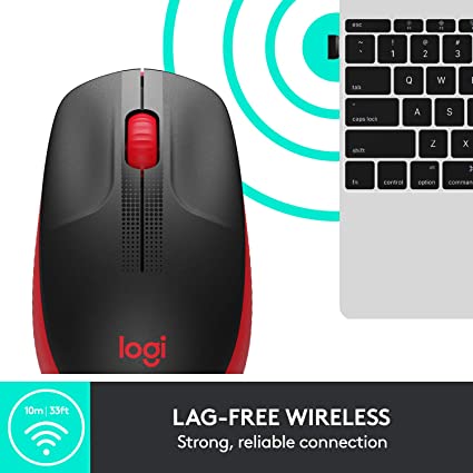 Logitech Wireless Mouse M190 Red Black (910-005908) - Ασύρματο ποντίκι