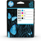 HP 903 multipack ink cartridge packaging with butterflies on a black background