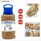 TPSTER ΦΥΣΙΚΟΣ ΣΠΑΓΓΟΣ ΚΑΦΕ 70 ΜΕΤΡΑ, 100gr, 1mm πάχος , NATURAL BROWN ROPE FOR CRAFT AND DIY Jute Twine, ΝΗΜΑ ΓΙΑ ΚΑΤΑΣΚΕΥΕΣ ΚΑΙ ΧΕΙΡΟΤΕΧΝΙΑ