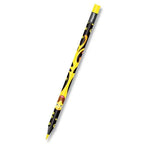 Pencil with black and yellow design on a white background