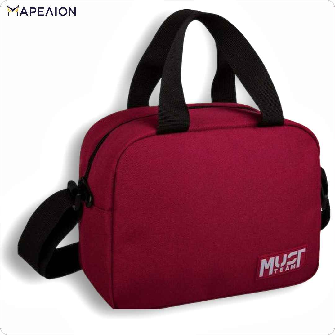 Τσαντάκι Φαγητού Burgundy Lunch Bag Must Team 24x19x13 - Ισοθερμικό