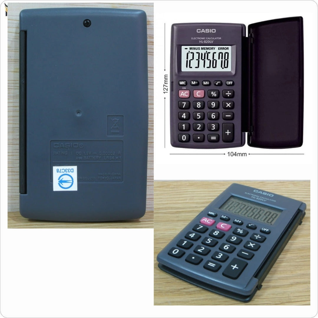 Casio HL-820LV-S BK Pocket Calculator 8 Digits - Αριθμομηχανή Κομπιουτεράκι Τσέπης 8 Ψηφίων