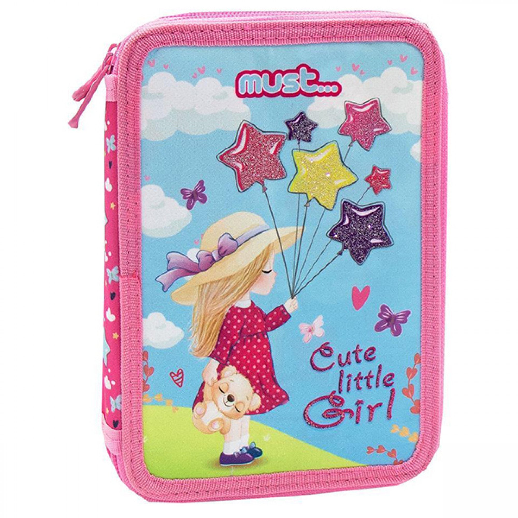 Must Pencil Case Balloon Girl Double Filled 2 Zip - Κασετίνα Διπλή Γεμάτη 2 Φερμουάρ