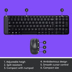 Logitech Wireless Keyboard + Mouse Set Combo MK220 Greek (920-003157) - Ασύρματο Πληκτρολόγιο και Ποντίκι Ελληνικά