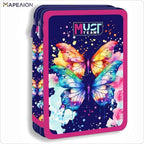 Κασετίνα γεμάτη 2 φερμουάρ Butterfly Must Pencil Case 2 Zip Κασετίνα διπλή γεμάτη