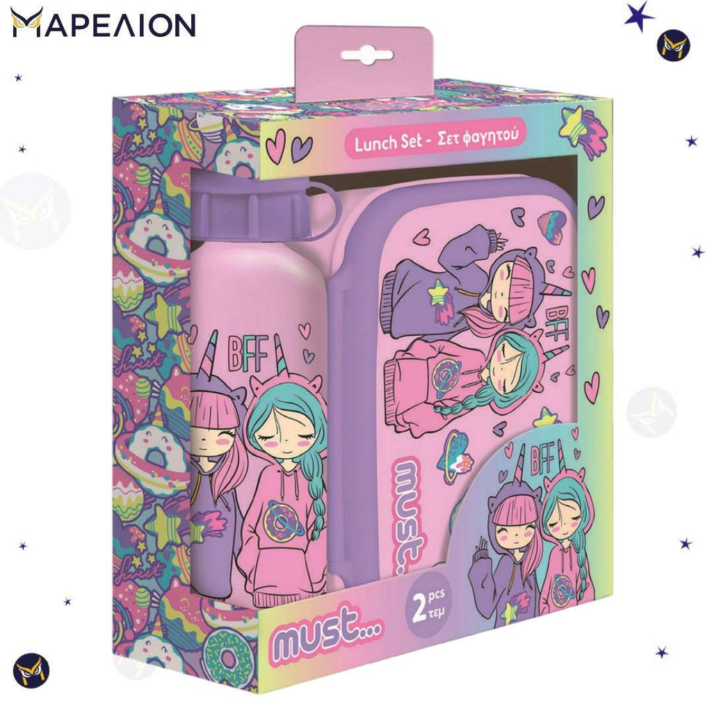 Σετ Φαγητού Παγούρι Τάπερ BFF - Φαγητοδοχείο Lunch Box and Canteen Set Best Friends BFF