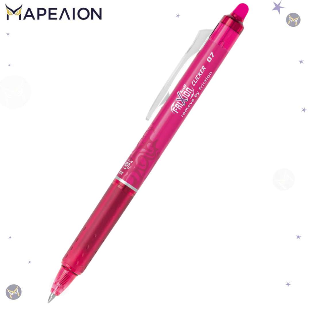 Pilot FriXion Clicker Erasable Gel Pen 0.7mm Assorted Colors - Refillable - Στυλό Gel που Σβήνει σε 7 Χρώματα