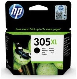 HP 305XL ink cartridge packaging with HP logo on a white background