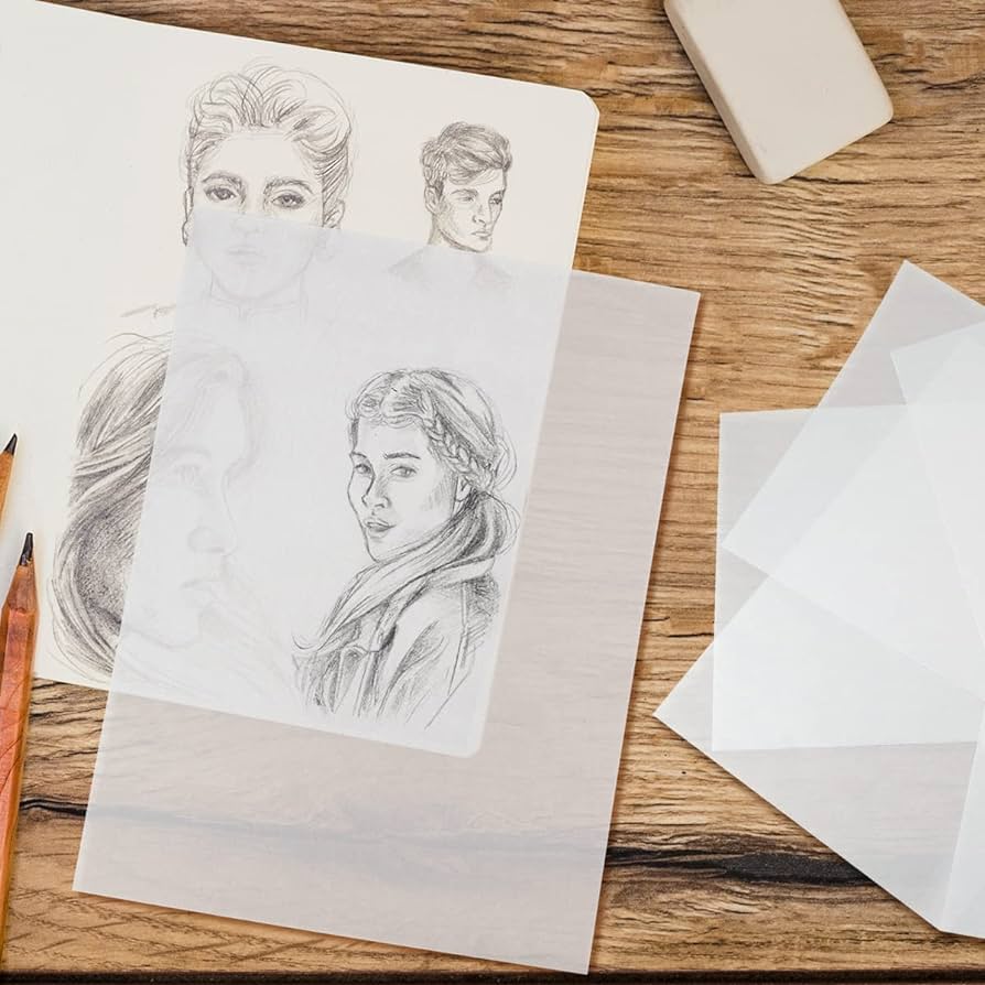 Tracing Paper Pad A3 / A4, 20 sheets Block, Sketching And Drawing - Μπλοκ για σχέδιο, Διαφανές