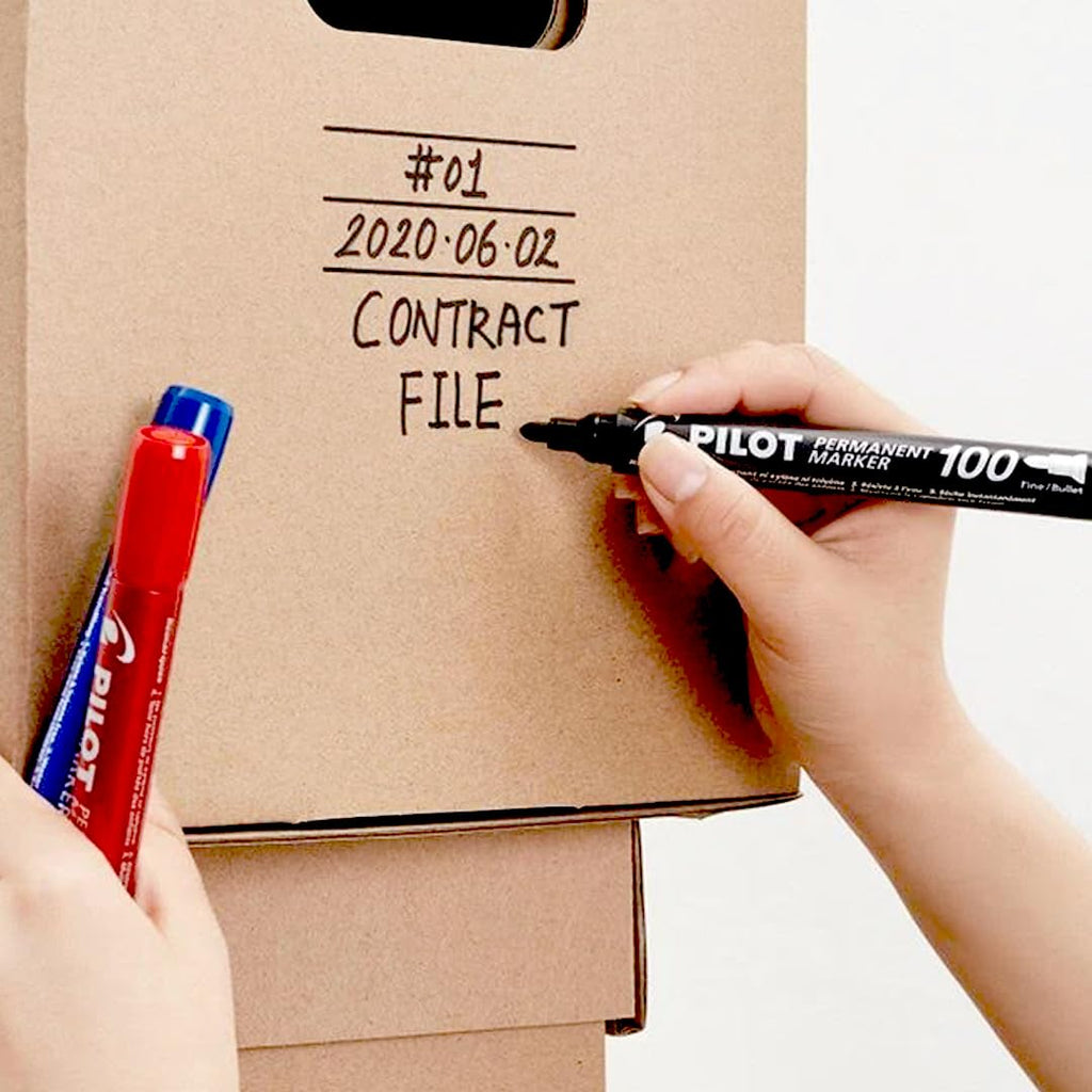 Pilot Permanent Marker Fine Bullet Tip Black | Red - Μαρκαδόρος Ανεξίτηλος Λεπτός